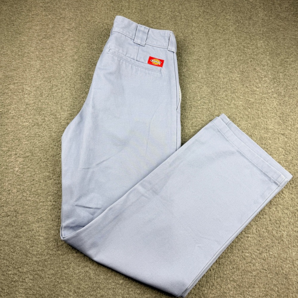 Dickies Work Pants Women's 25 Blue Straight Leg Twill Streetwear Trousers